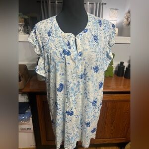 Philosophy- Blue and White Floral Women's Top NWT